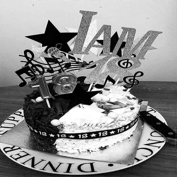 Musiknoder Kagepynt, Musiktema Fødselsdagsfest Tilbehør, Musiknoder Cupcake Pynt Guitar Kagepynt Til Musikerfest Baby Shower