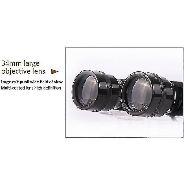 10x34 kikkert 10x briller Teleskop Super lavsynsbriller Vandrebriller til jagt