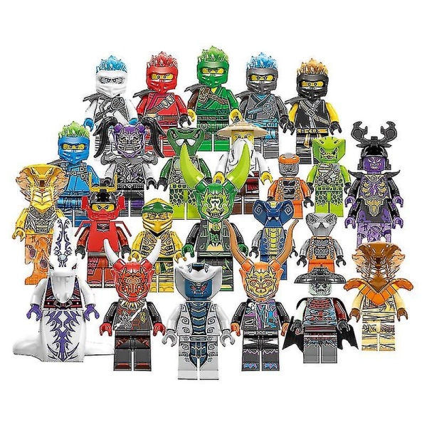 Set med 24 st Ninja minifigurer byggstenar Leksaker Barngåva