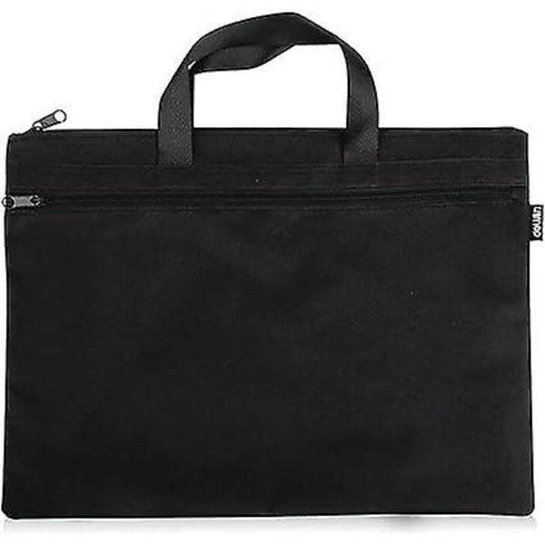 Office Dokumenttaske, Mænd Kuffert Bærbar Binder A4 Fil Lynlås Taske Sort 1 Stk