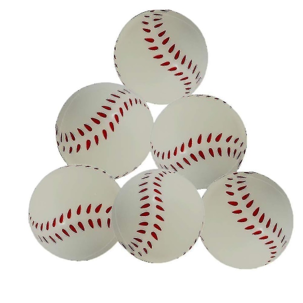 Svampbaseball, skumsvamp, blød bold, trækaflastning, skumbaseball, der kan klemmes (6 stykker, hvid)