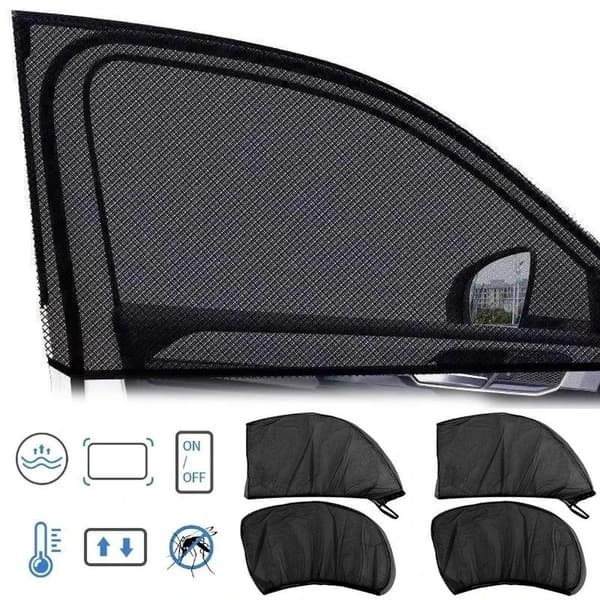 Mosquito Net with Sun Protection for Car Windows – 4-Pack