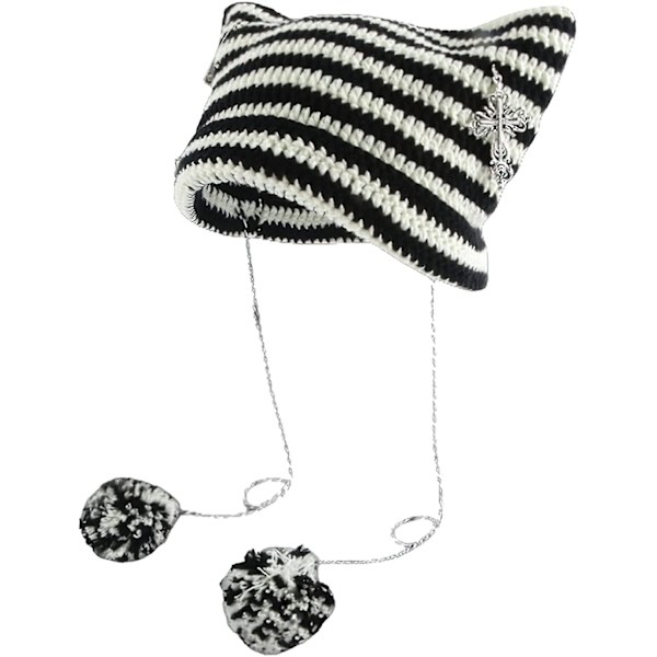 Grunge Beanies Heklede Strikkede Luer For Kvinner Jenter Rev Katteøre Goth Emo Alt Y2k Tilbehør Grunge Klær