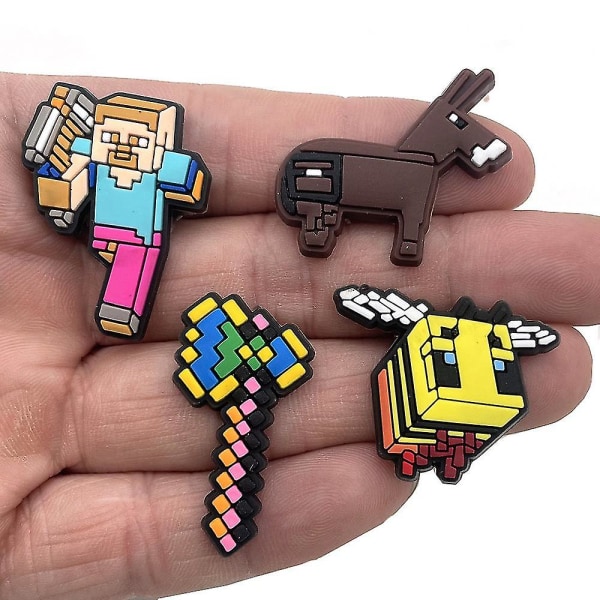 18 stk Minecraft Shoe Charms, Croc Clog Sko Dekorasjon Tilbehør For Barn Voksne