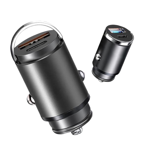 100W Bil USB-lader Super Charge USB-A USB-C Sort