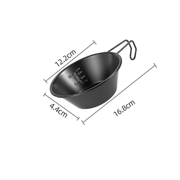 12 cm lättvikts 304 rostfritt stål Syrah skål, robust och hållbar matlagning och mätning (svart)
