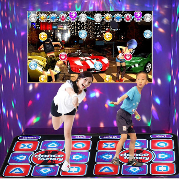 Dubbel Dansmatta Dubbelanvändare Trådbunden Dansmatta Spel Halksäker Med 2 Fjärrkontroller