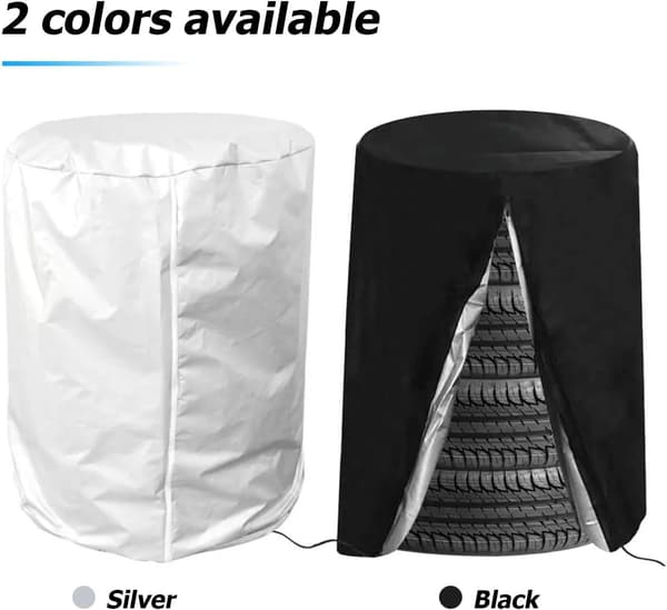 Däckförvaringsskydd, Universal Däckskydd för 4 Däck, Bil Reservdäck Däckförvaringsväska Fodral Skydd (Silver)