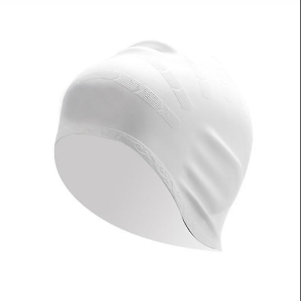 Cap cover för långt hår, silikon cap för kvinnor män White