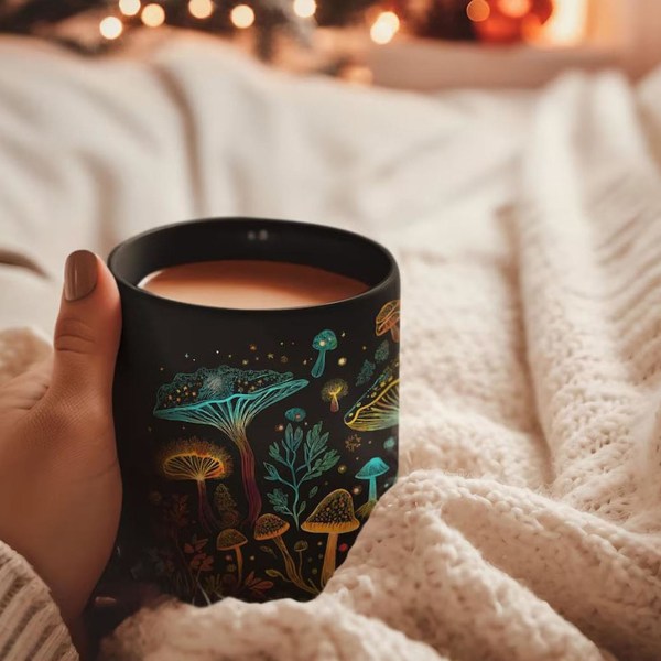 350ML Sopp Kaffekopp med Grepshåndtak Varmebestandig Svart Keramisk Matvarekvalitet Multifunksjonell Te Melk Vannkopp Soppelsker Bursdagsgave