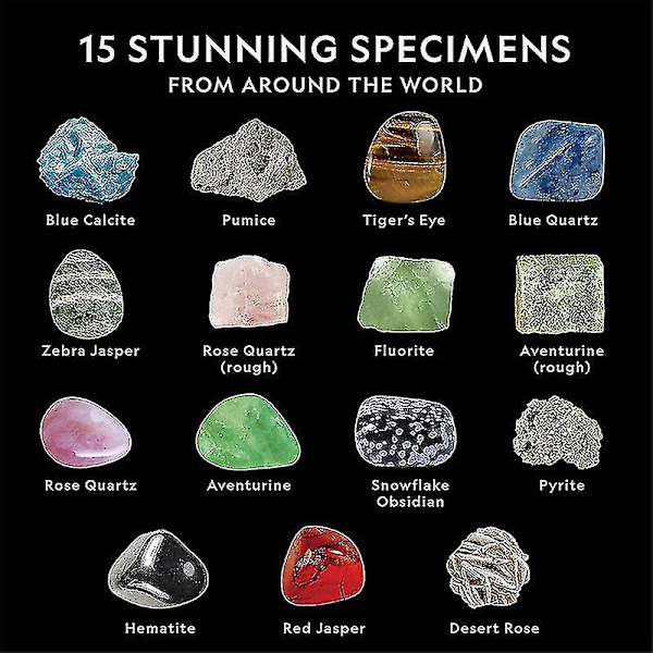 Adventskalender 2023 - Bjergarter, mineraler og fossiler Adventskalender til børn og geologi-entusiaster