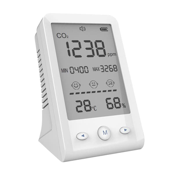 Innendørs Luftkvalitetsmåler CO2 Detektor Måler Temperatur & Luftfuktighet Display