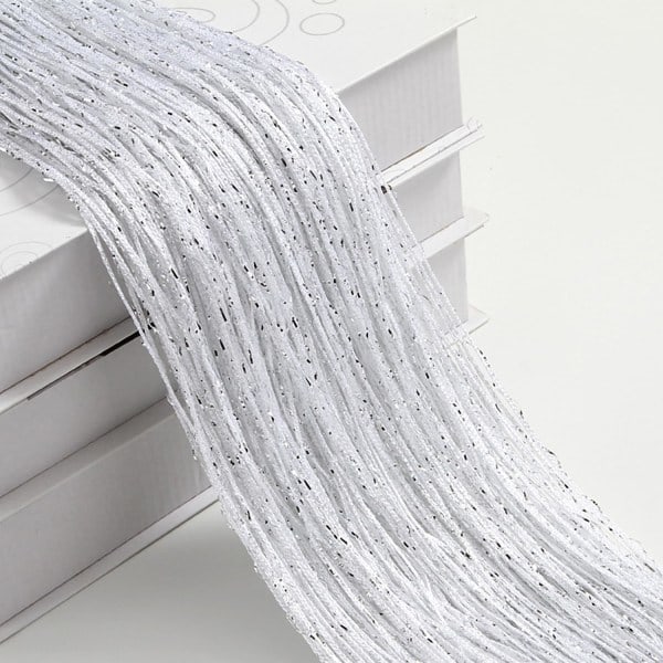 Trådgardiner Dør Myggnett, Elegant Romdeler Duskgardin for Hjemmeinnredning, Separator for Dører og Vinduer, Hvit (100x200cm)