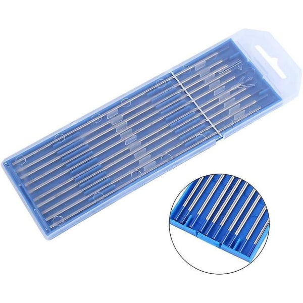 10 stk 1,0/1,6/2,4 mm wolframsveiseelektroder, lanthanert elektrode blå spiss (2,4*150 mm)