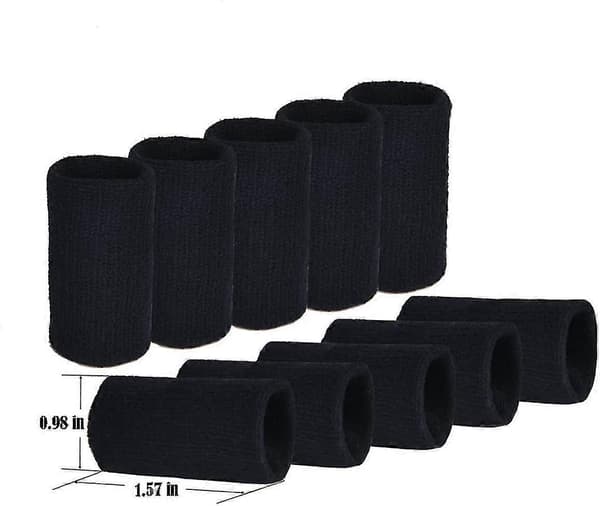 10 st fingerärmar, tumskena för fingerstöd, triggerfinger Black