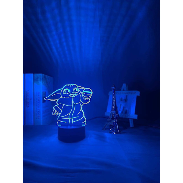 Venskab Julelampe Gave 3d Lampe Baby Yoda Figur Natlampe Til