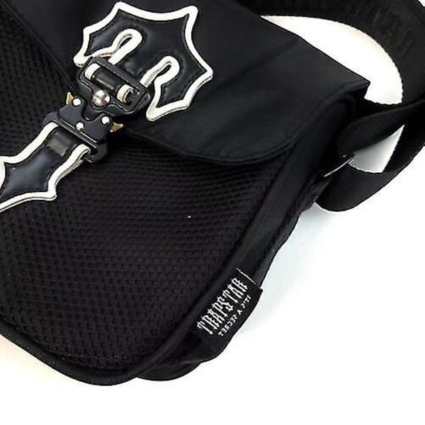 2023 Unisex Postman Bag Mote Messenger Bag Oxford Cloth Hip Hop Bag-yky black no reflective