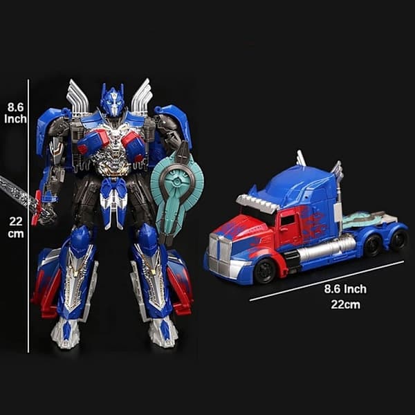 Transformerende leker Optimus Prime leketøy, deformert bilrobot, actionfigur deformasjonsmodell, transformerende legering