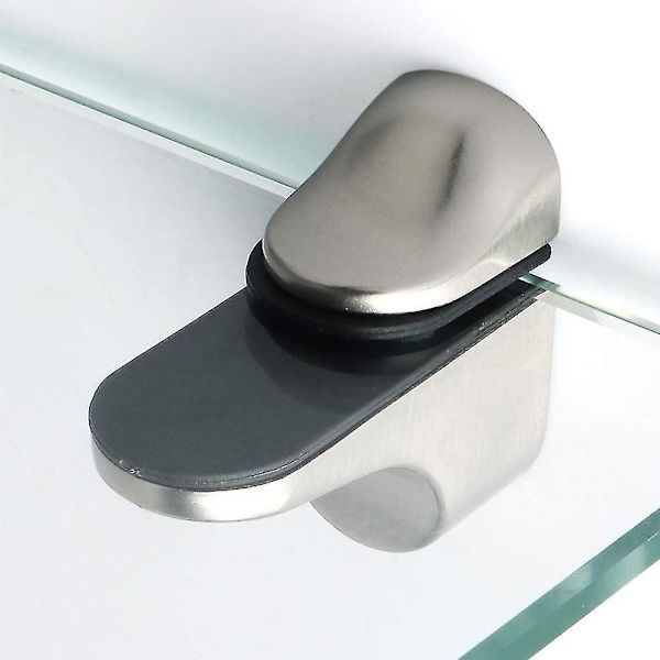 2-pack Justerbara Glashyllfästen Glasklämmor Väggmontering Badrum Flytande Hyllfästen För Glas 3-21mm Tjocklek Borstad Rostfritt Stål Finish