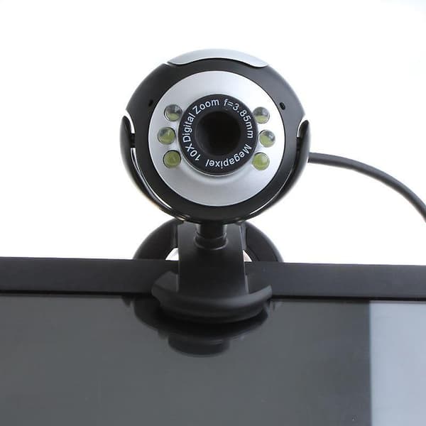 6 LED HD Webkamera USB 2.0 50.0M PC Kamera Webkamera Med Mikrofon For Datamaskin PC Rund