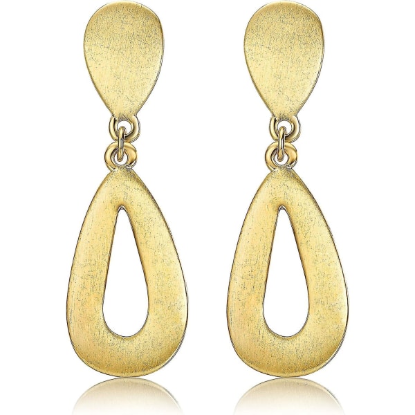 Kvinnors guldhängande örhängen stora runda med runda klämmor Geometriska örhängen Matt hänge Goldstyle 1 -xx style 3