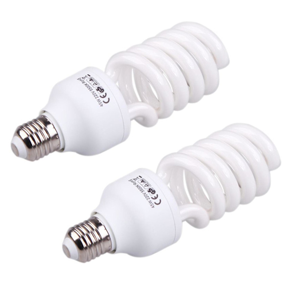 2x Compact E27 220v 5500k 45w Photo Studio Polttimo Videovalokuvaus Päivänvalolamppu valkoinen White light
