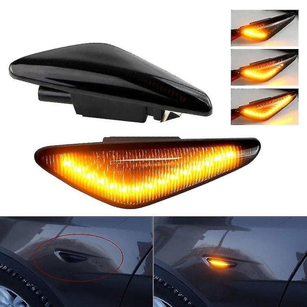 2 stk. for X3 F25 X5 E70 X6 E71 E72 2007-2014 LED Dynamisk Sideblinklys Blinklys Sidelampe