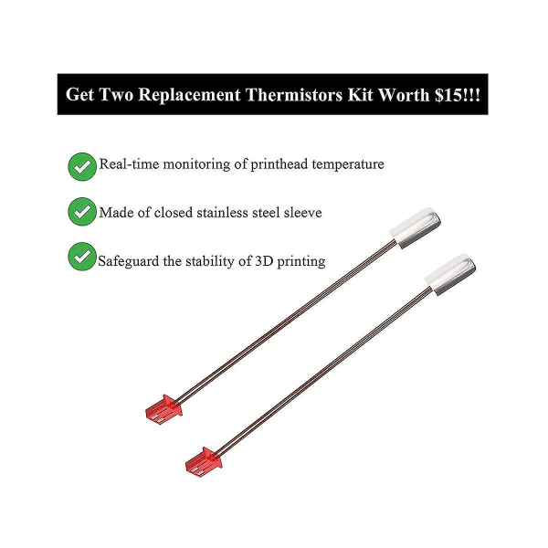 Extruder Heater Block Kit Plus Extra Thermistors High Temperature Pro 300 for Ender3s1, bimetal He