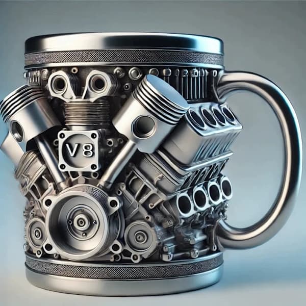 Personligt Rustfrit Krus, V8/V6 Motor Design Rustfri Kop V8