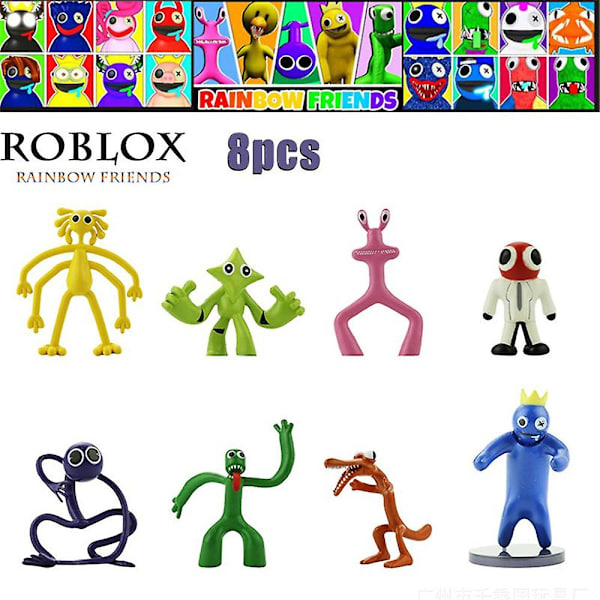 8st Roblox Rainbow Friends Minifigurleksaker Söt speldocka Actionfigurer Skrivbordsdekorationer Ornament Barn Pojkar Flickor Gamerpresenter