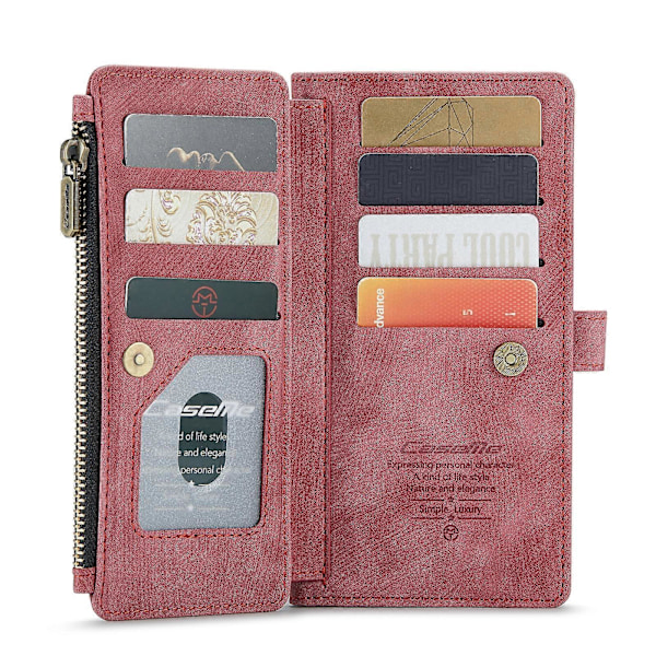Til Samsung Galaxy A13 4G/A13 5G/A04S/A04/M13 5G CaseMe C30 Multifunktionelt Telefon Læder Etui Red
