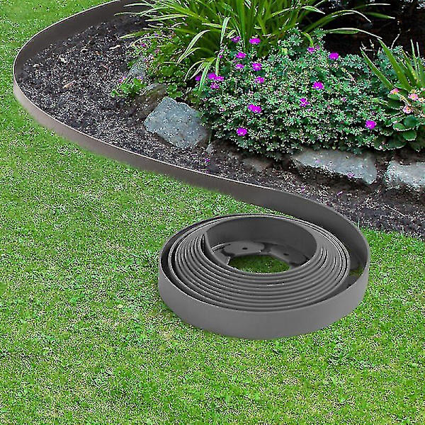 Flexibel Trädgårdskant 10 M Antracitgrå Höjd 5 Cm + 30 Pinnar-kryc