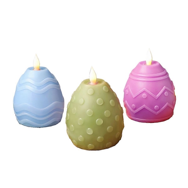 Påskeegg Tredelt Påskepynt Flammeløse LED Lys As Shown
