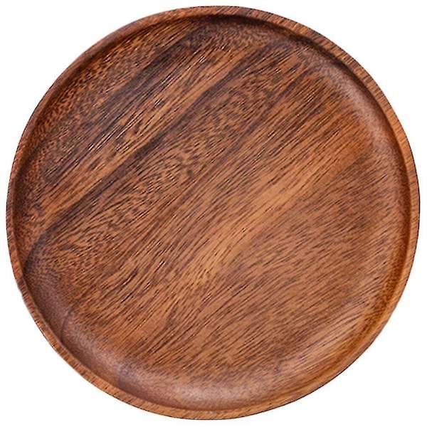 Rund treplate Fruktplate Brødservingsbrett Tretjenerbrett Tretallerken Light Brown