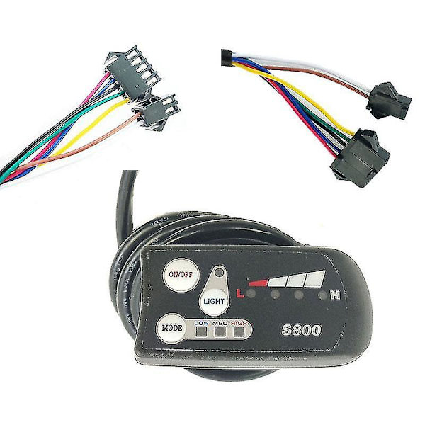 Elektrisk cykel LED S800 display 36v 48v elektrisk cykel intelligent kontrolpanel display elektrisk Black