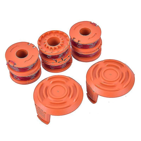 Worx Trimmer Spole Line(6) Wa0004 Spole Cap Cover Wa6531(2) Trimmer 8 Pack Orange 8pcs