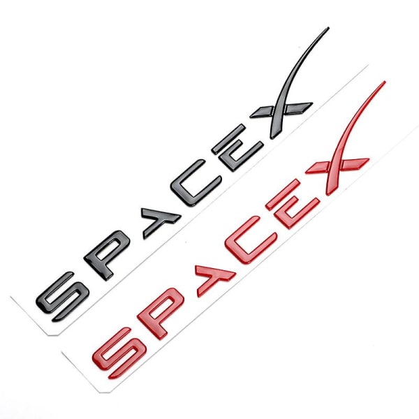 Car Spacex -kaksoismoottoritarra lokasuojan sivutarra Tesla-mallille Y S 3 X kirjaimia Space-logoa takaosan tunnuksen merkki tavaratilan tarvikkeet Gold Dual Motor