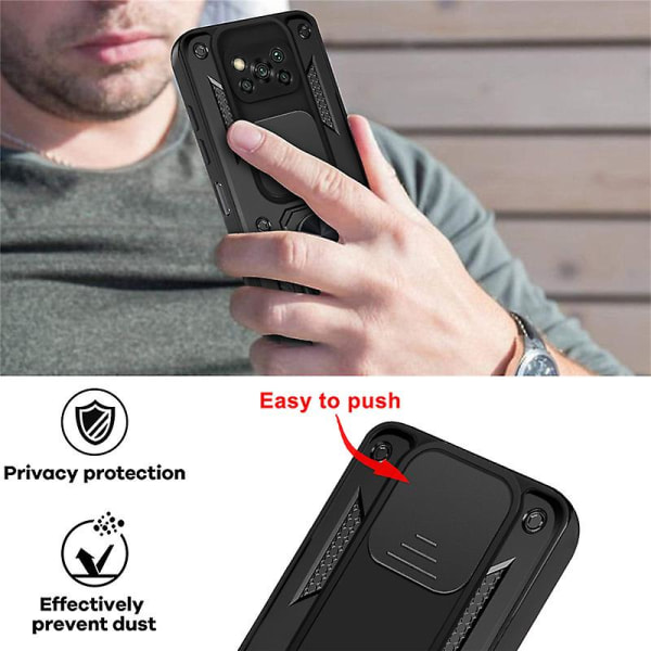 Anvend til for Xiaomi Pocophone Poco X3 Nfc Case Camouflage Magnetisk Bilholder Ring Stødsikker Panser Telefon Case Til Poco X3 Pro Bagside Mobiltelefon Camouflage Red For Poco X3 Nfc