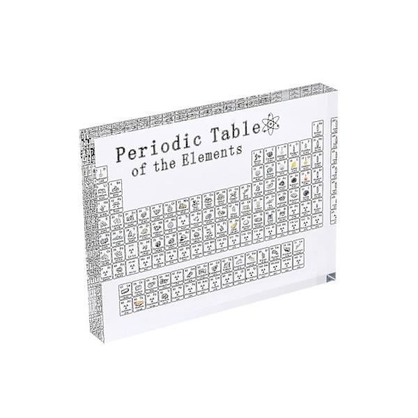 Stort Periodisk System med Rigtige Grundstoffer Indeni, Akryl Periodisk System