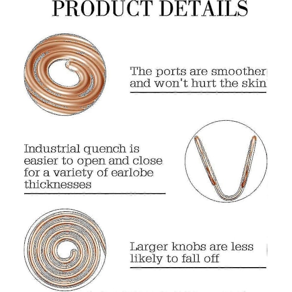 Tryk Ørering Til Keloid, Keloid Øreringe Tryk Clip, Kompression Rose Gold
