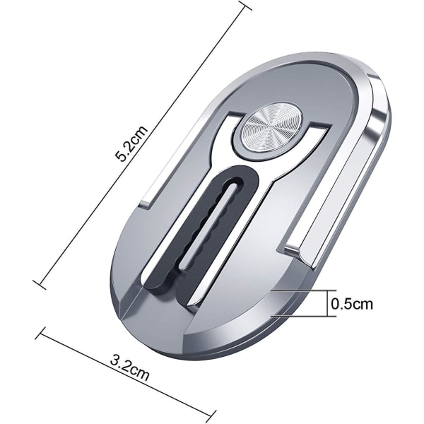 Biltelefonhållare, 360 roterbar multifunktionell telefonhållarring, kan användas för billuftuttag (svart + silver)