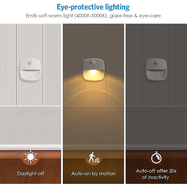 Liiketunnistimella varustettu valo, langaton paristokäyttöinen LED-yövalo, seinävalo, kaappivalot, turvalliset valot portaisiin, eteiseen (lämmin valkoinen - 6 kpl)