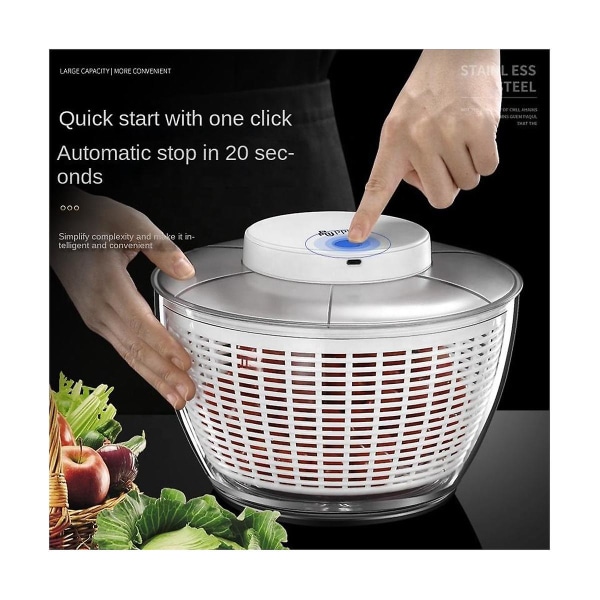 Elektrisk salatspinde madsi Salatfremstillingsværktøj Automatisk multifunktionel grøntsagssalat E