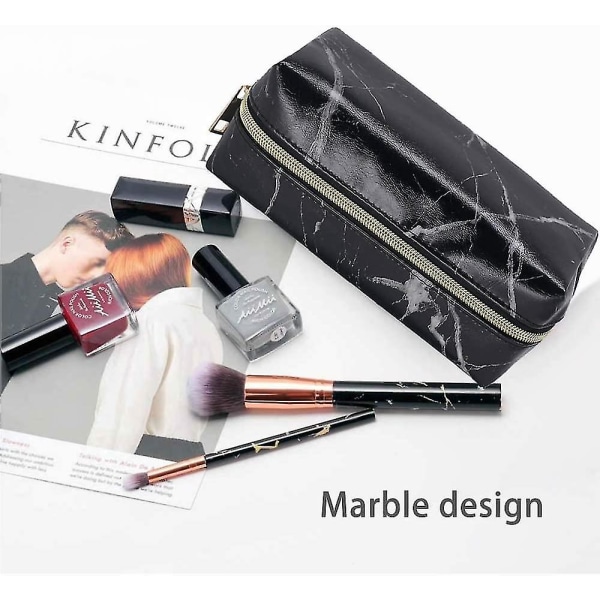 Kosmetiske tasker Marmor, Hjt @kosmetiske tasker Damer, Make-up Taske Vandtæt Pu Makeup Taske Vask