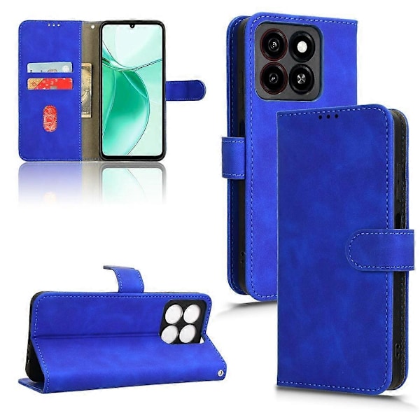 ZTE Blade A35 / A55 Nahkakotelo, ihoa myötäilevä, pudotussuojaava lompakkokotelo - Vihreä Multicolor Blue