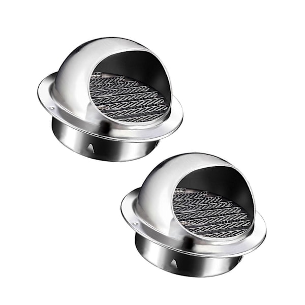 2 Stykker Rund Veggventil Utvendig Kappe Halvkuleformet Hette Erstatning Mesh Skjerm for Bad Anti-Rust Flerbruks Tilbehør For 120mm Pipe