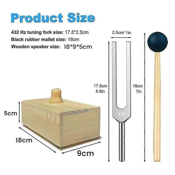 432 Hz Tuning Fork with Resonance Box, For Sound Healing, Tuning Fork Resonance Teaching, Hearing Tests, Meditation
