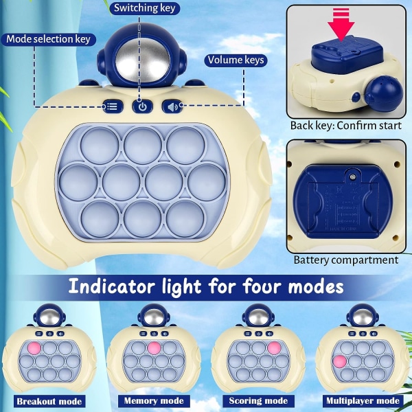 Dekompression Banbrytande pusselspelsmaskin, upplysta leksaker Pop pusselspel Fidgetspelleksaker Push-Fidget Sensorisk leksak för barn Vuxna