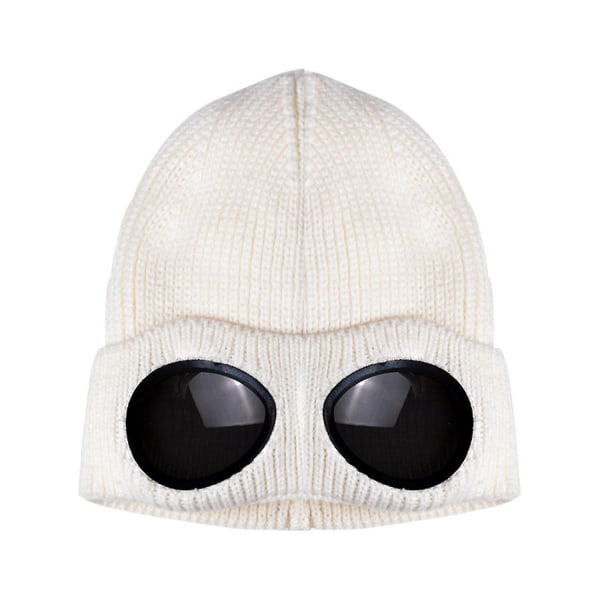 Menn Dame Beanie Cp Strikket Lue Ull Vinterluer Solbriller Punk Caps White