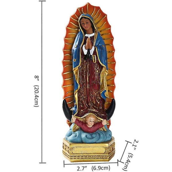 Ghyt Vår Frue av Guadalupe Den velsignede jomfru Maria Resin Statue Skulptur Den velsignede mor til den plettfrie komception Hjem Madonna figurine